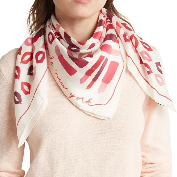 Lipstick Party Silk Square Scarf from KATE SPADE NEW YORK - Picture 1 of 8